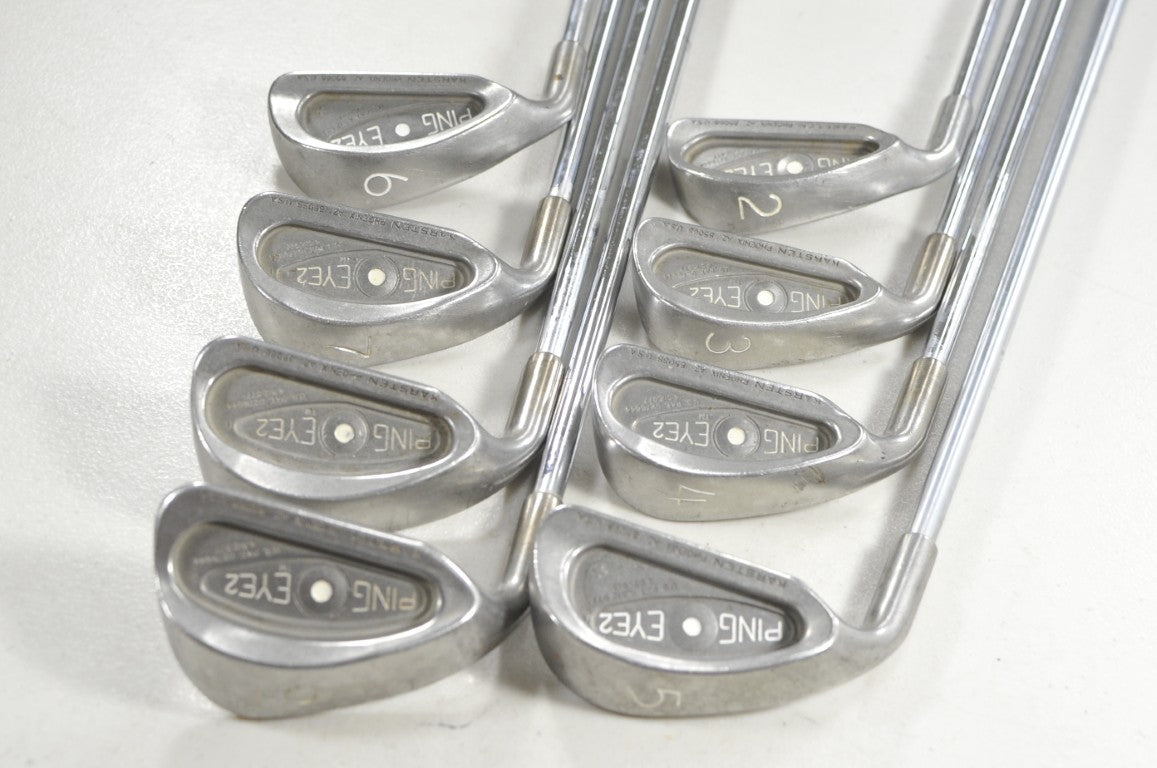 LEFT HANDED Ping Eye 2 2-9 Iron Set Stiff Flex White Dot Steel  # 218075