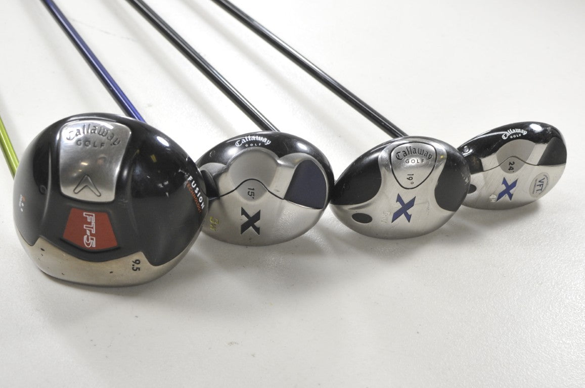 Callaway FT-5 9.5* Driver, 3 and 5 Fairway Woods, 4 Hybrid Set Regular R #215432