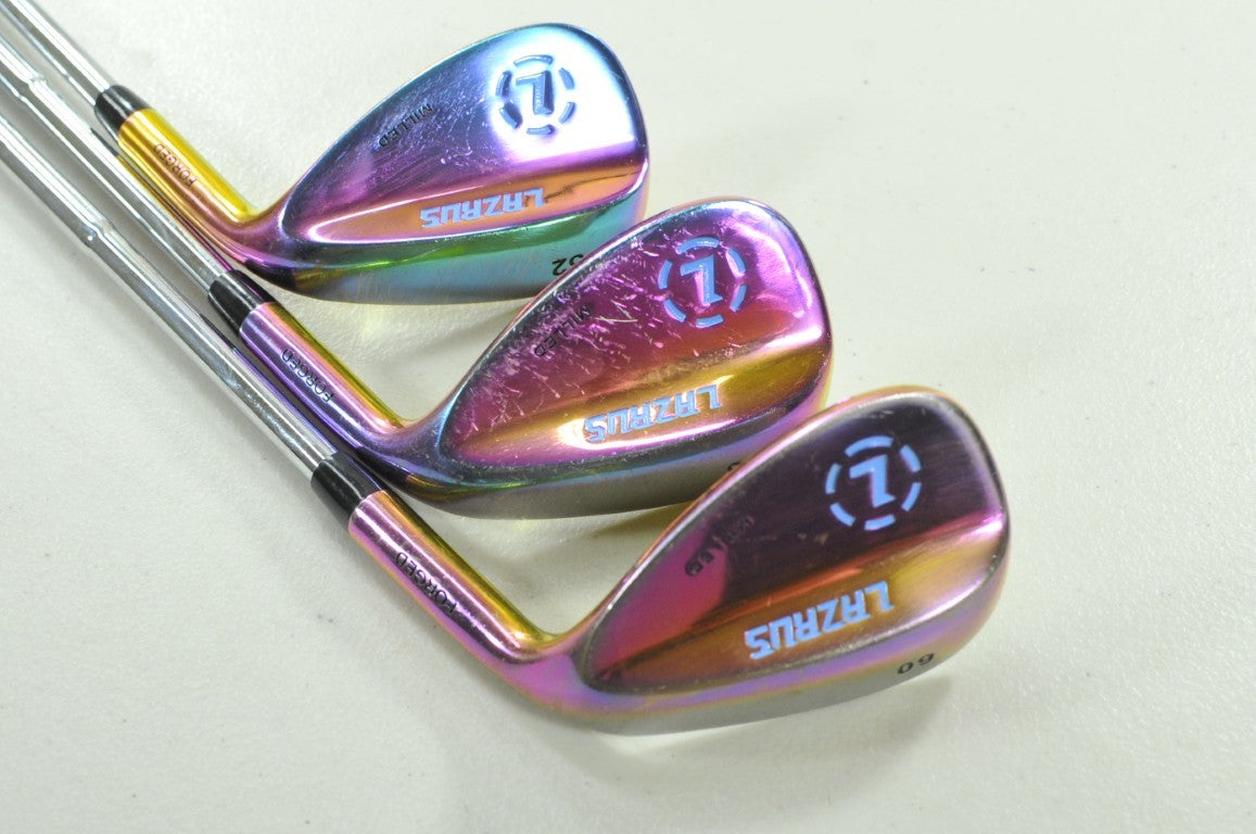 Lazrus Milled Rainbow 52*, 56*, 60* Wedge Set Right Stiff Flex Steel # 205466