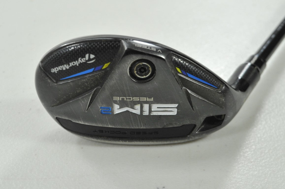 LEFT HANDED TaylorMade SIM2 Rescue 4-22* Hybrid Stiff Flex Graphite #198239