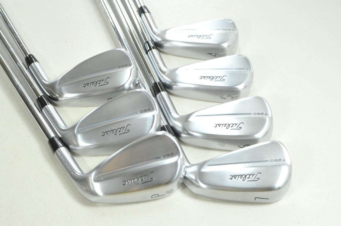 Titleist T250 2025 4-PW Iron Set Stiff Flex Right AMT Black Steel # 206685