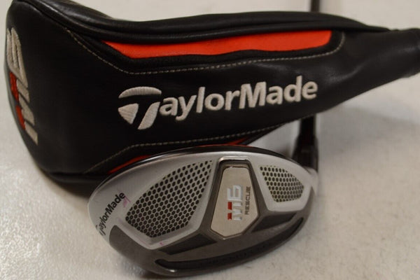 LEFT HANDED TaylorMade M6 Rescue 4 - 22* Hybrid Senior Flex Atmos Graphite #178361 - Golf Club Brokers