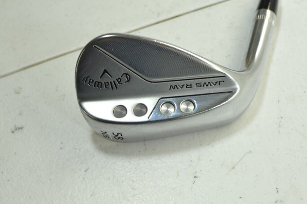 LEFT HANDED Callaway Jaws Raw Chrome 58* - 10S Wedge DG Spinner Steel #182826 - Golf Club Brokers