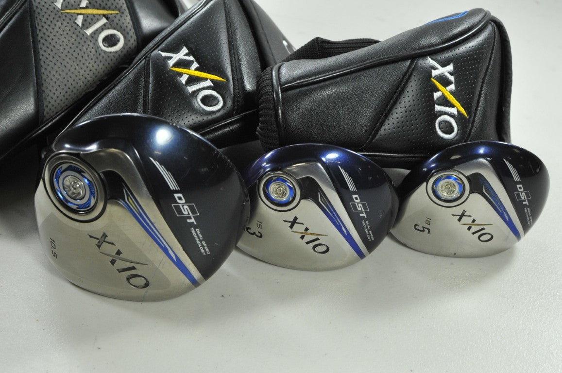 XXIO Nine 9 10.5* Driver, #3 and #5 Fairway Woods Set Regular Flex RH #196427