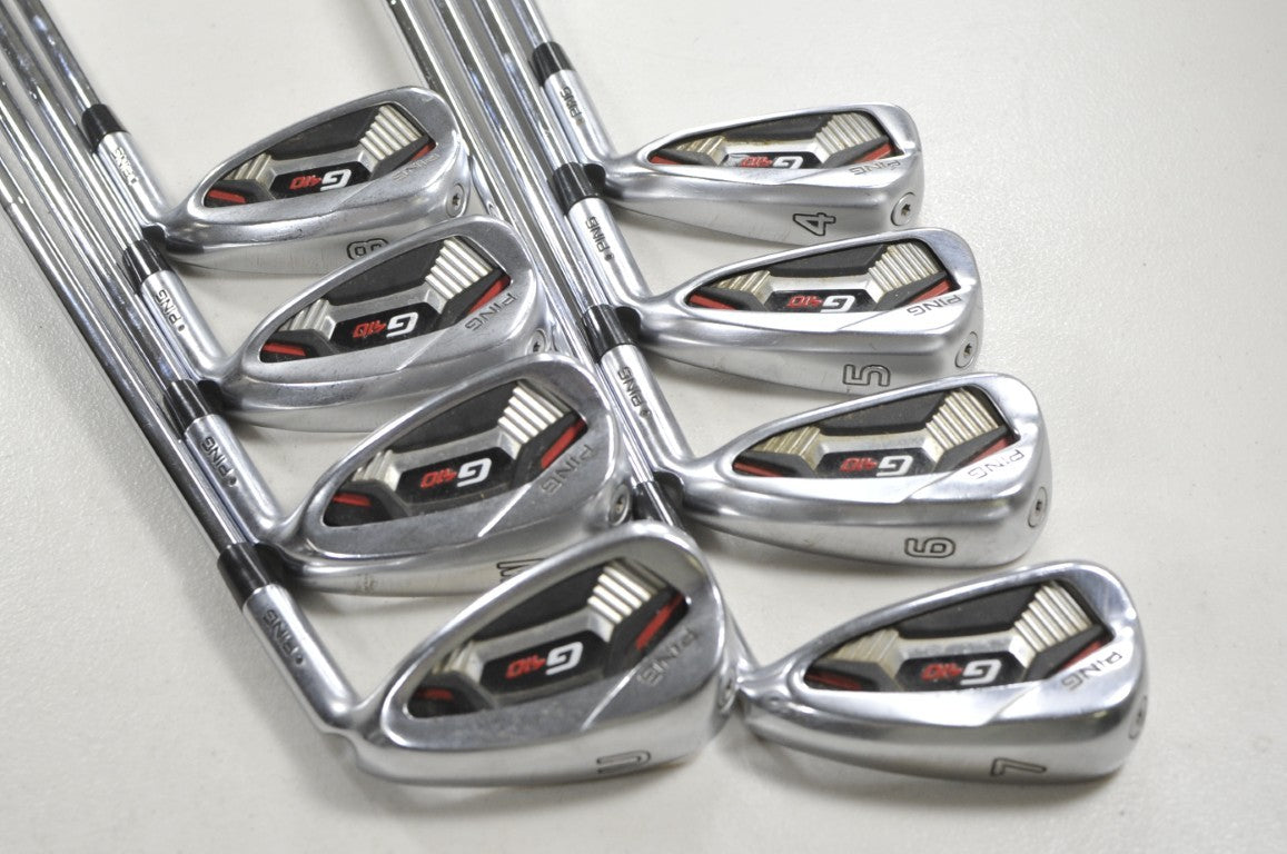 Ping G410 4-W,UW Iron Set Stiff Flex Black Dot Right AWT 2.0 Steel # 215957