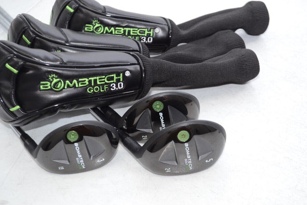 Bombtech Grenade 3.0 3, 4, 5 Hybrid Set Right Stiff Flex Steel w/ Covers #177070