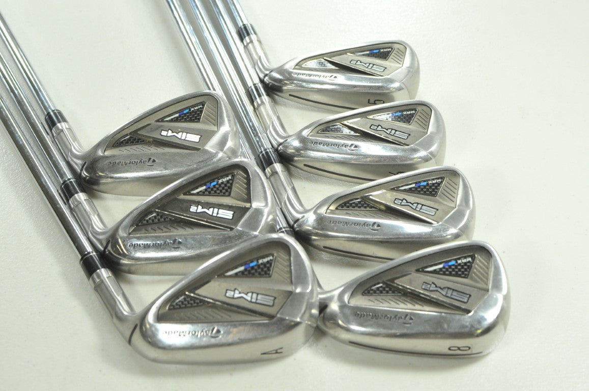 TaylorMade SIM2 Max 5-PW,AW Iron Set Stiff Flex Right KBS MAX MT Steel # 207586