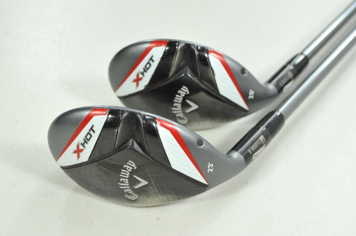 LEFT HANDED Callaway X Hot Pro 20*, 23* Hybrid Set Regular Flex Graphite #201141