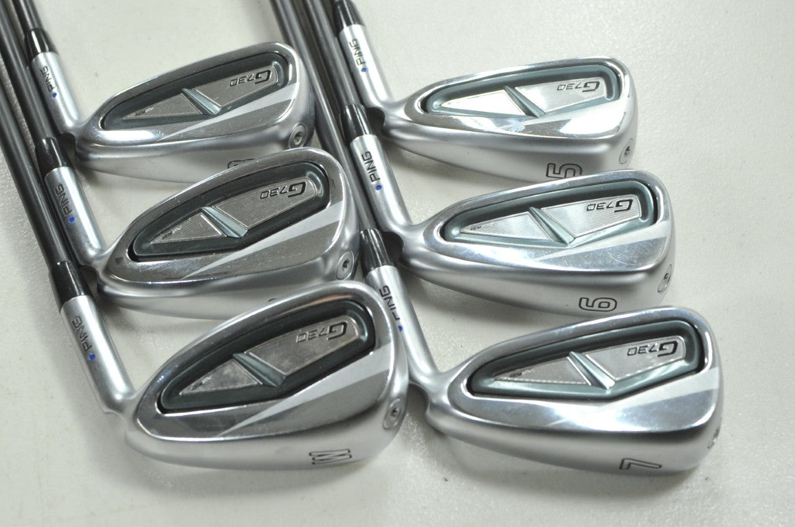 Ping G730 5-W Iron Set Senior Flex Blue Dot Right Alta CB AWT Graphite # 212889