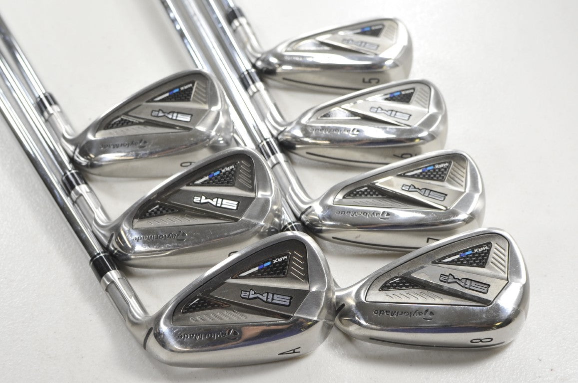 TaylorMade SIM2 Max 5-PW,AW Iron Set Stiff Flex Right KBS MAX MT Steel # 214157