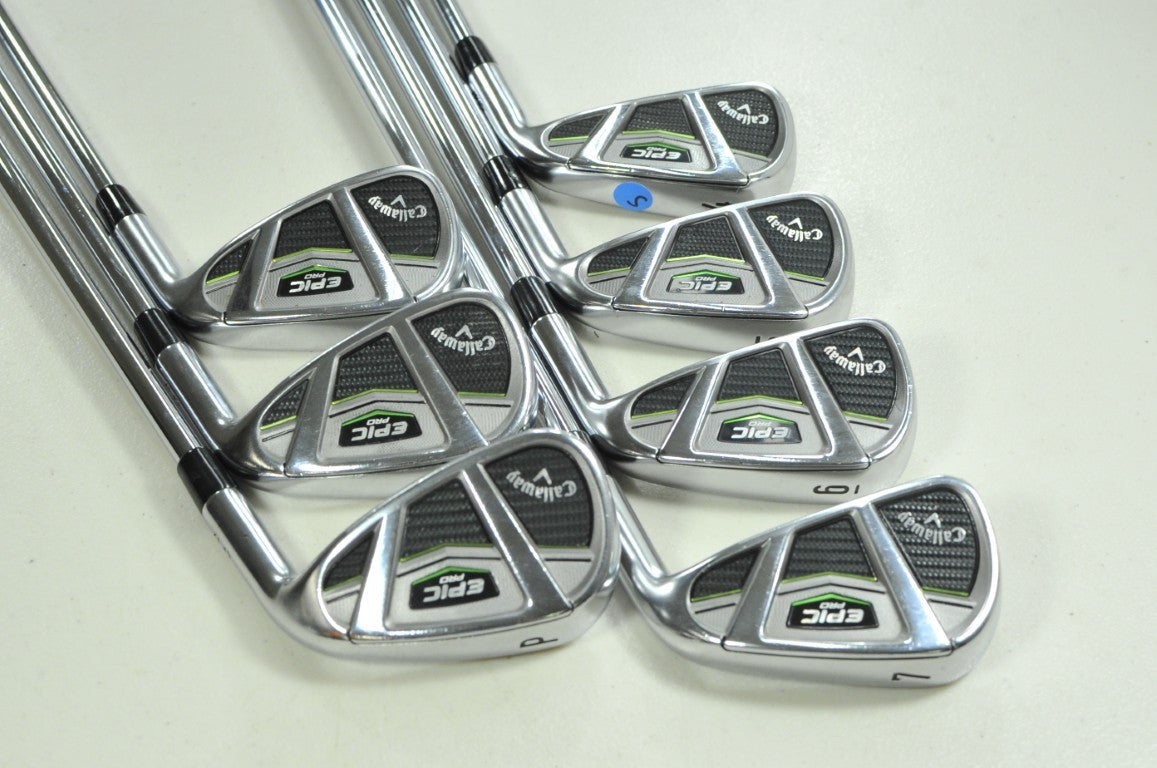 Callaway Epic Pro 4-PW Iron Set Stiff Flex Right Project X LZ 6.0 Steel # 202454