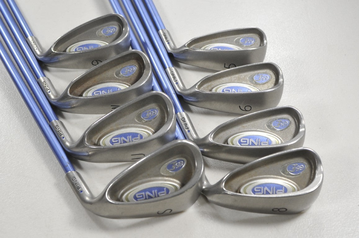 Ping G5 Ladies 5-W,UW,SW Iron Set Right ULT50 Soft Regular Flex Graphite #215973