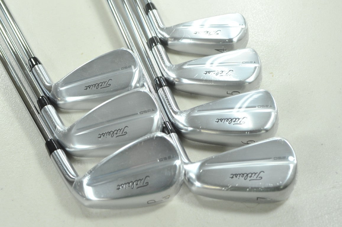 Titleist T250 2025 4-PW Iron Set Stiff Flex Right AMT Black Steel NEW  # 212833