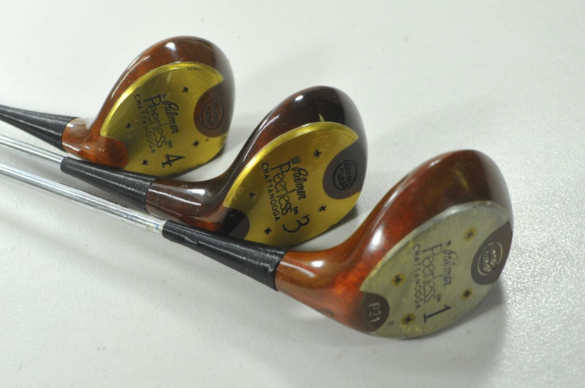 Palmer Peerless Wood #1, #3, #4 Fairway Wood Set RH Regular Flex Steel # 210924
