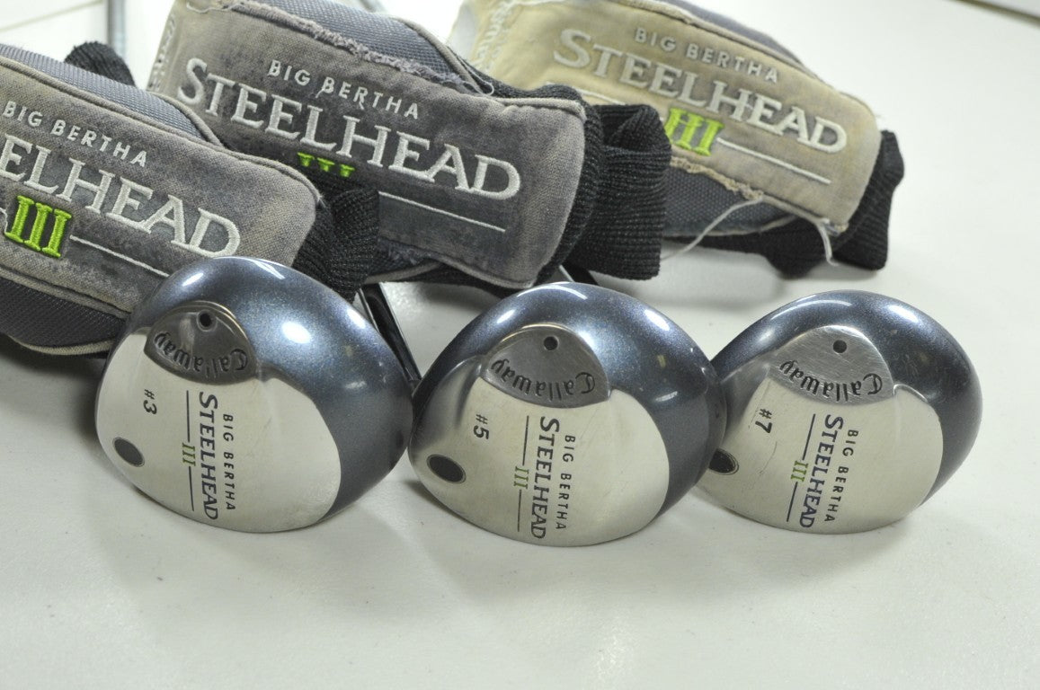 Callaway Steelhead III #3, #5, #7 Fairway Wood Set RH Uniflex Steel # 205155