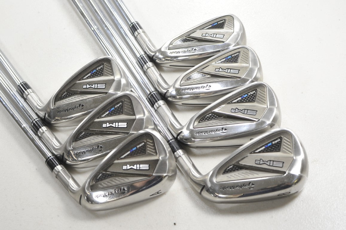 TaylorMade SIM2 Max 5-PW,AW Iron Set Stiff Flex Right KBS MAX MT Steel # 218199