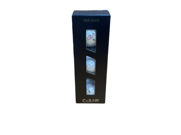 Clear Golf Tour Black Golf Balls - One Sleeve White