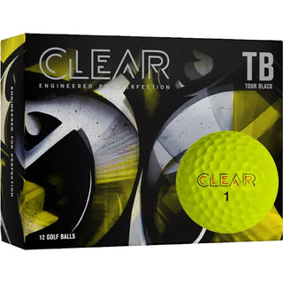 Clear Golf Tour Black Yellow Golf Balls - One Dozen