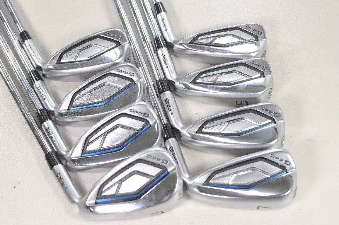 Ping G440 4-W,UW Iron Set Stiff Flex Blue Dot Right AWT 3.0 Steel #219932