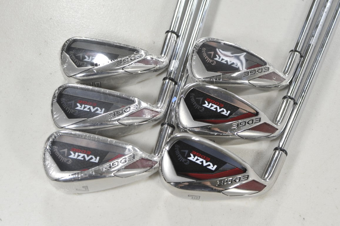 LEFT HANDED Callaway RAZR Edge 5-PW Iron Set Uniflex Steel  #224814
