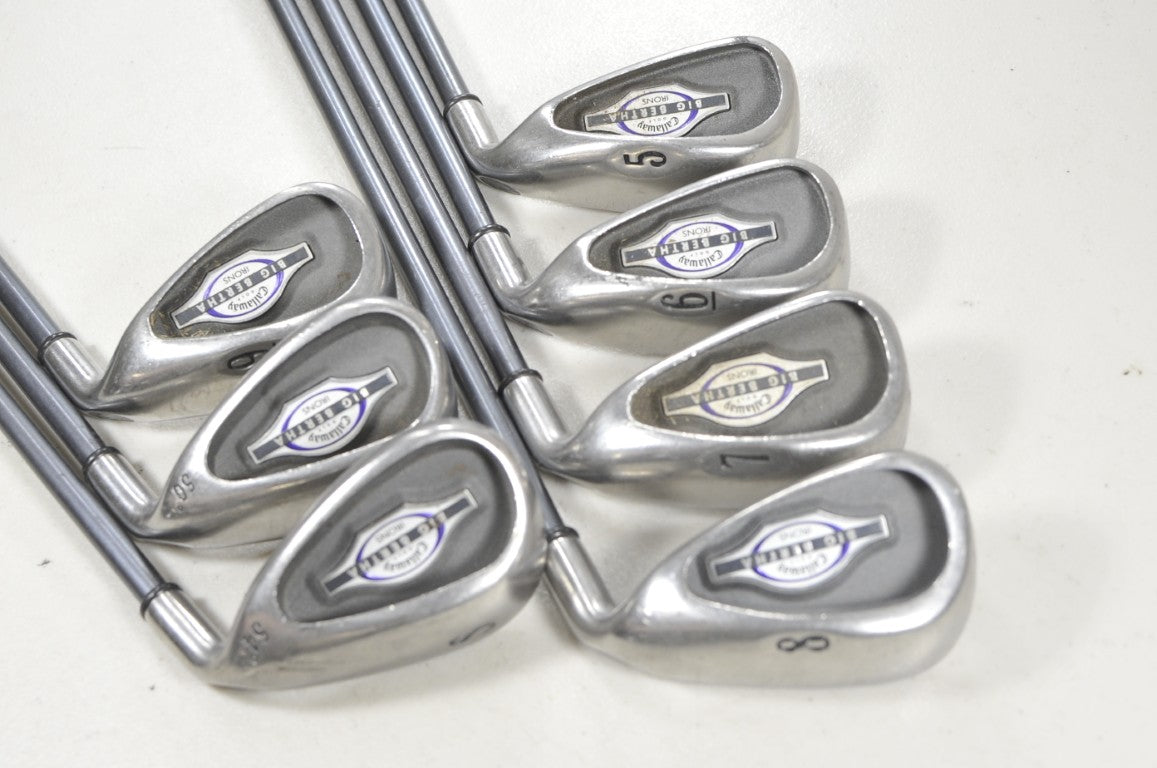 Callaway Big Bertha 2002 5-W,SW Iron Set Ladies Flex RCH 65g Graphite # 223325