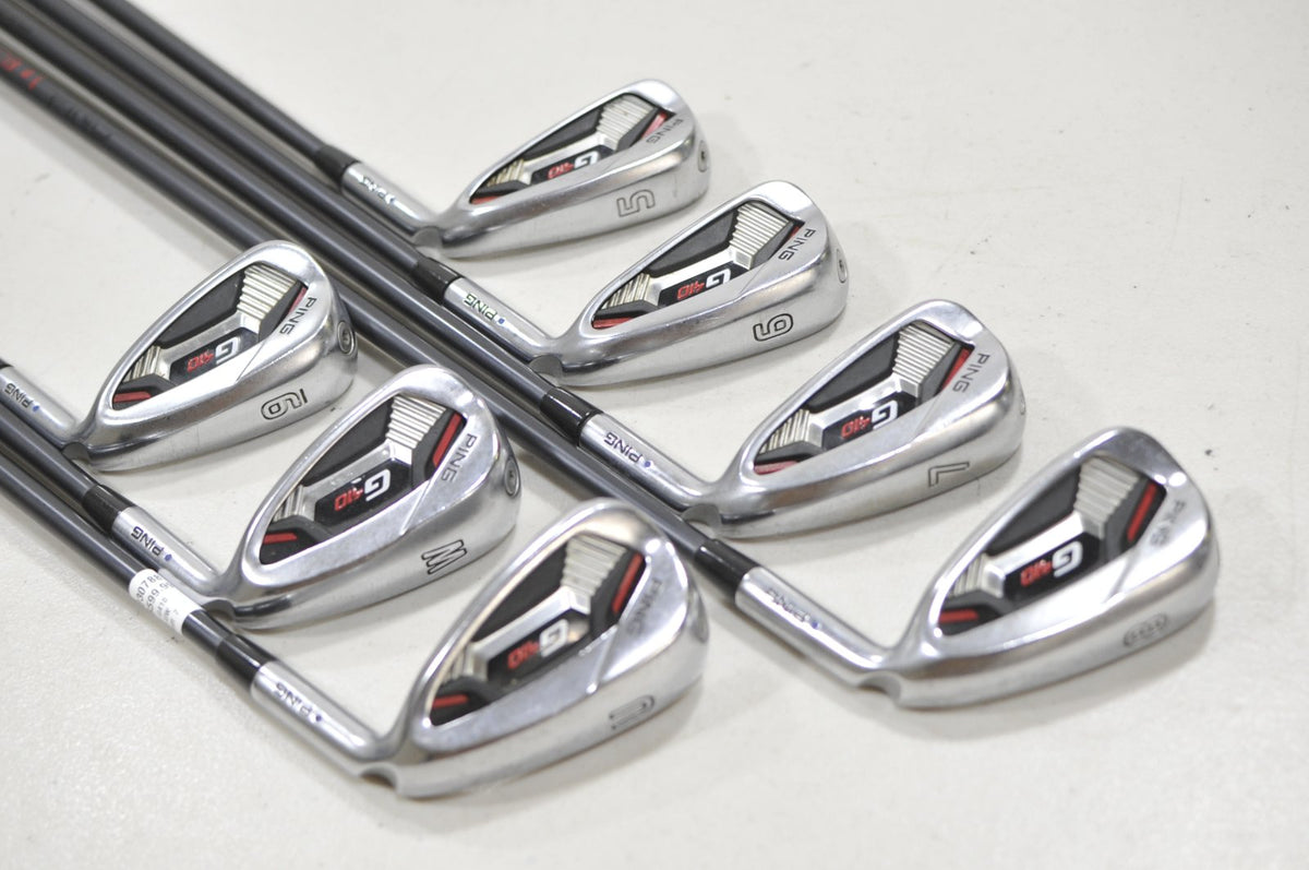 Ping G410 5-W, UW Iron Set Stiff Flex Blue Dot Right Alta CB Graphite #230788