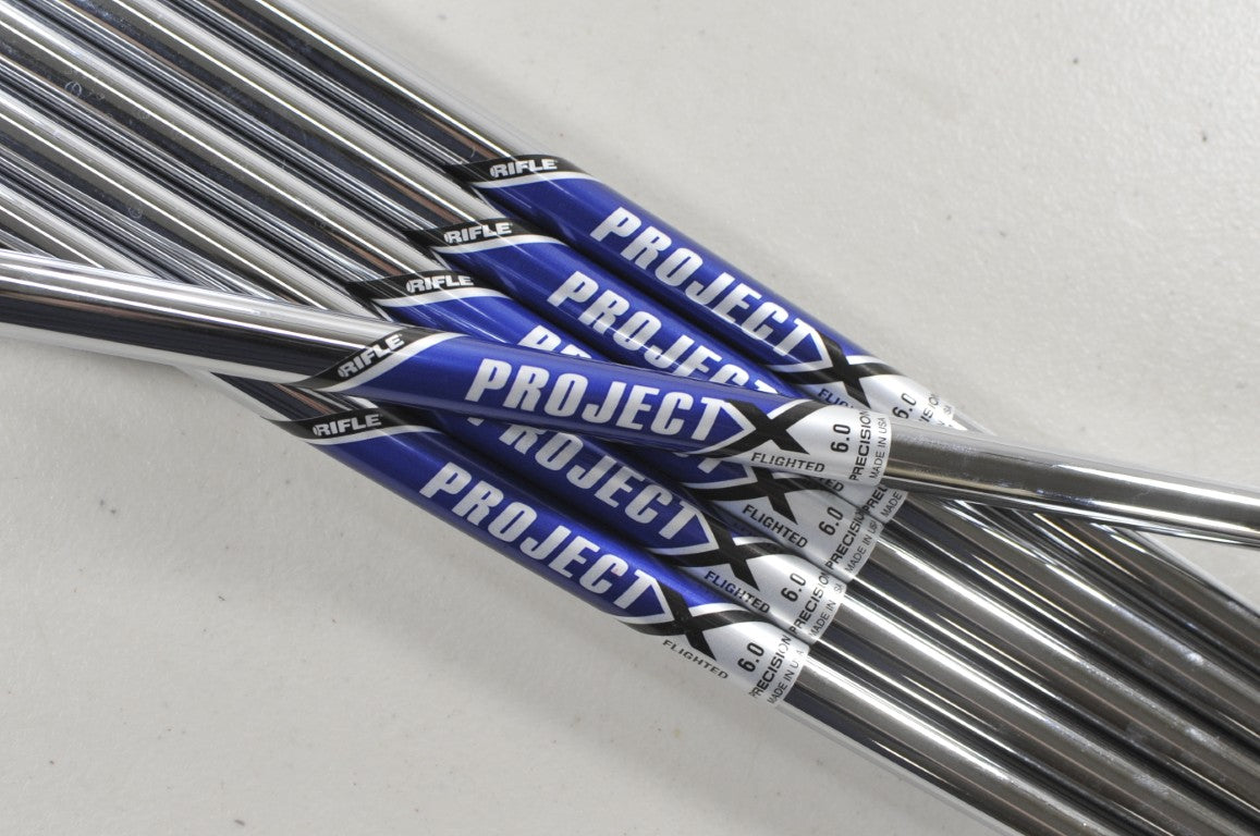 Project X Rifle Flighted 6.0 Stiff 6pc Uncut Iron Shaft Set .370