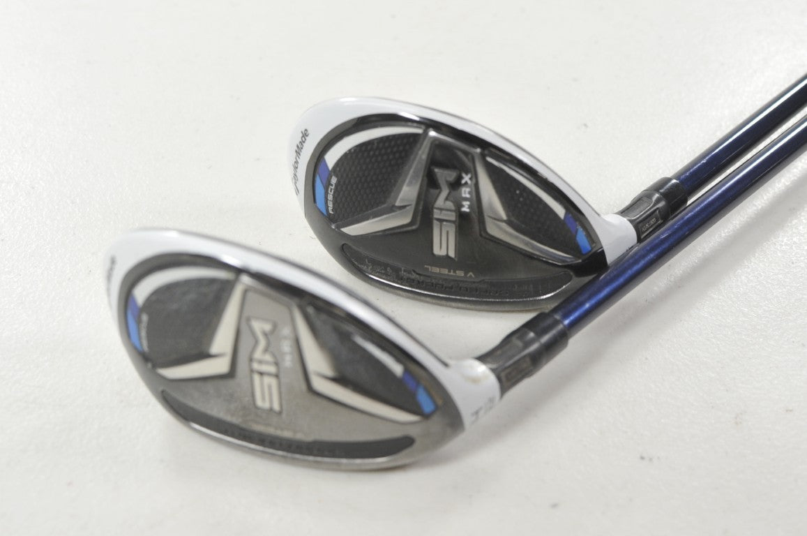 LEFT HANDED TaylorMade SIM Max Rescue 3 and 4 Hybrid Set Stiff Graphite # 222067