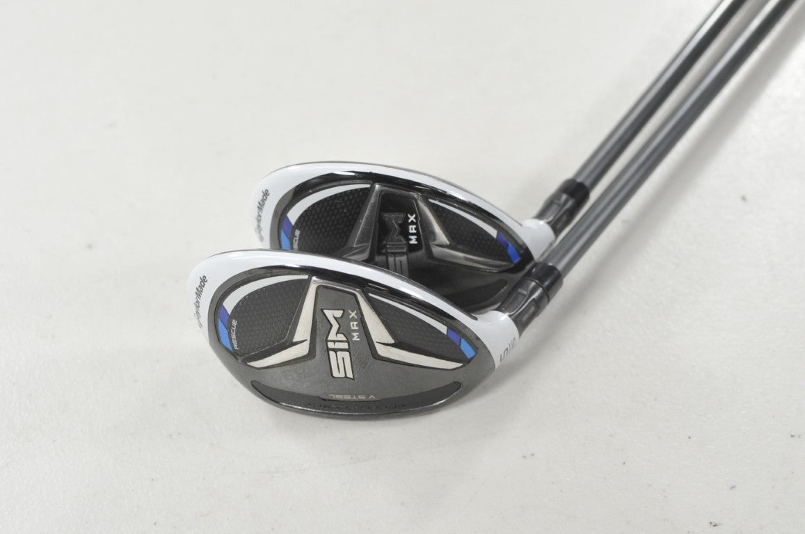 LEFT HAND TaylorMade SIM Max Rescue 4 and 5 Hybrid Set X-Stiff Graphite # 223933