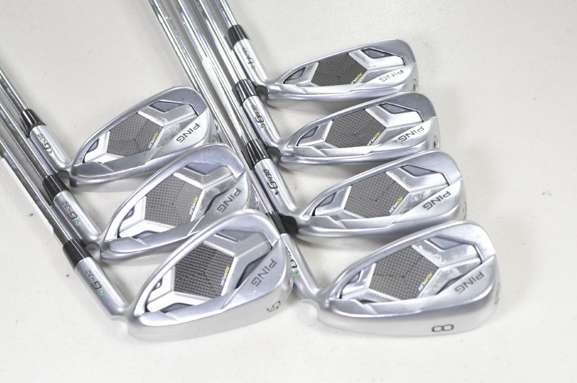 Ping G430 5-W,45* Iron Set Stiff Flex Green Dot Right AWT 2.0 Steel +2