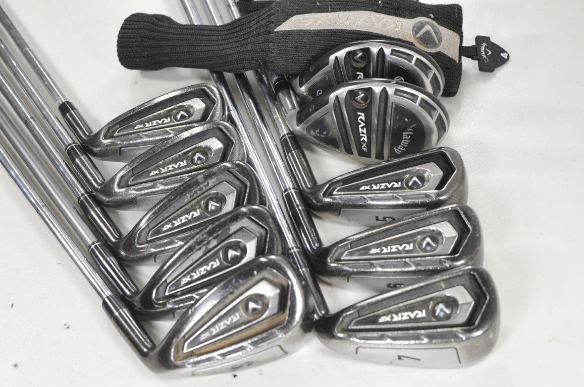 Callaway RAZR XF Combo 3H, 4H, 5-PW,AW,SW Iron Set Stiff Flex RH Steel #219316
