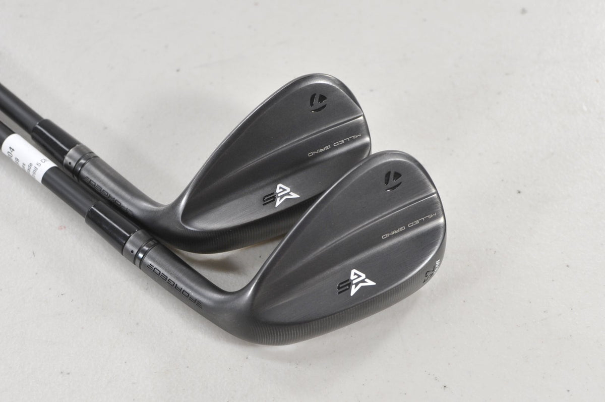 TaylorMade Milled Grind 5 Charcoal 52*, 56* Wedge Set Stiff 75g Graphite #225804