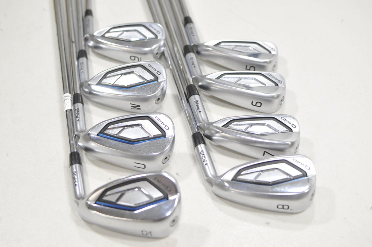 Ping G440 5-W,UW,52° Iron Set Stiff Flex Black Dot Right AWT 3.0 Steel #228658
