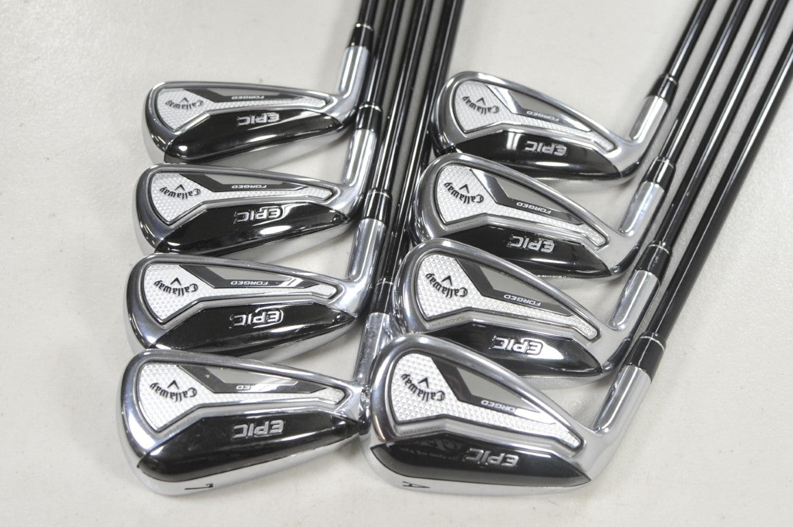 LEFT HANDED Callaway Epic Forged 4-PW,AW Iron Set Regular Flex Graphite # 222781