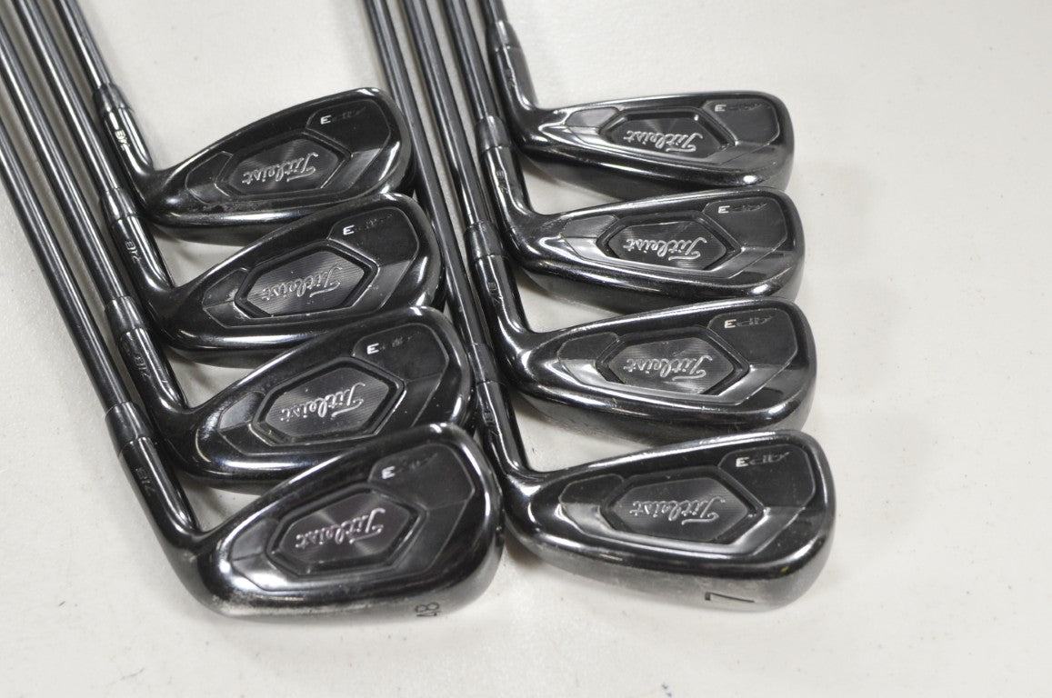 Titleist 718 AP3 Black 4-PW,48* Iron Set Stiff AMT Black S300 Steel +1