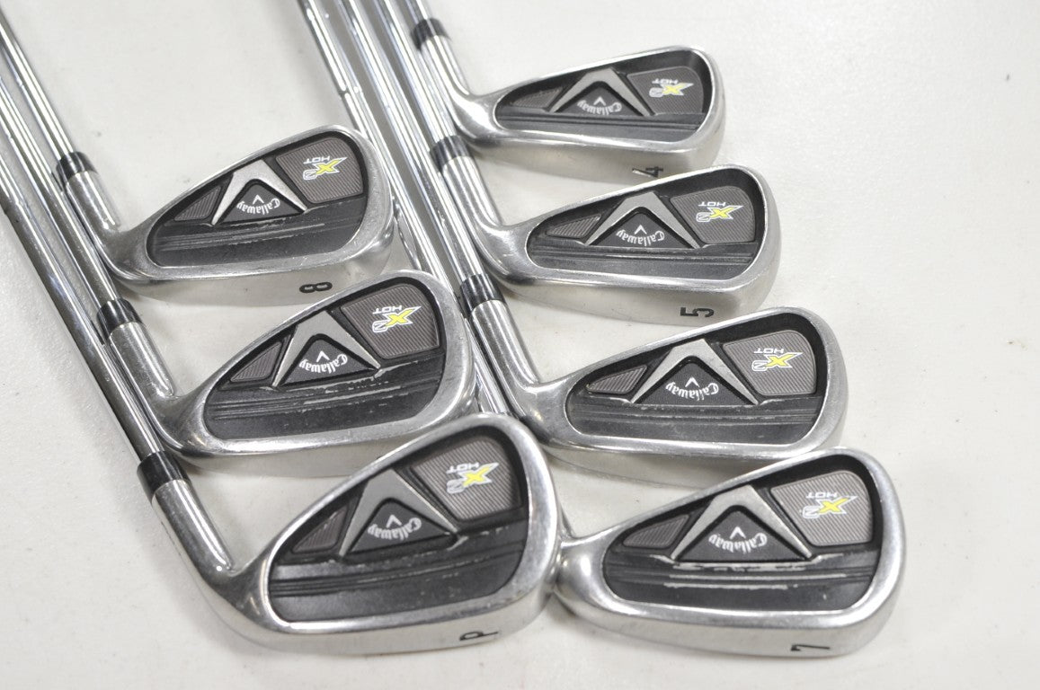 Callaway X2 Hot Pro 4-PW Iron Set Stiff Flex Right DG S400 Steel # 221338