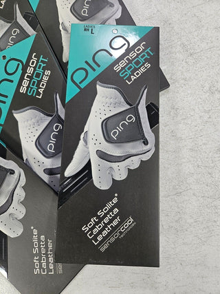 Lot of 6 Ping Sensor Sport Gloves Ladies Right Handed (For Lefty Golfer) #155957